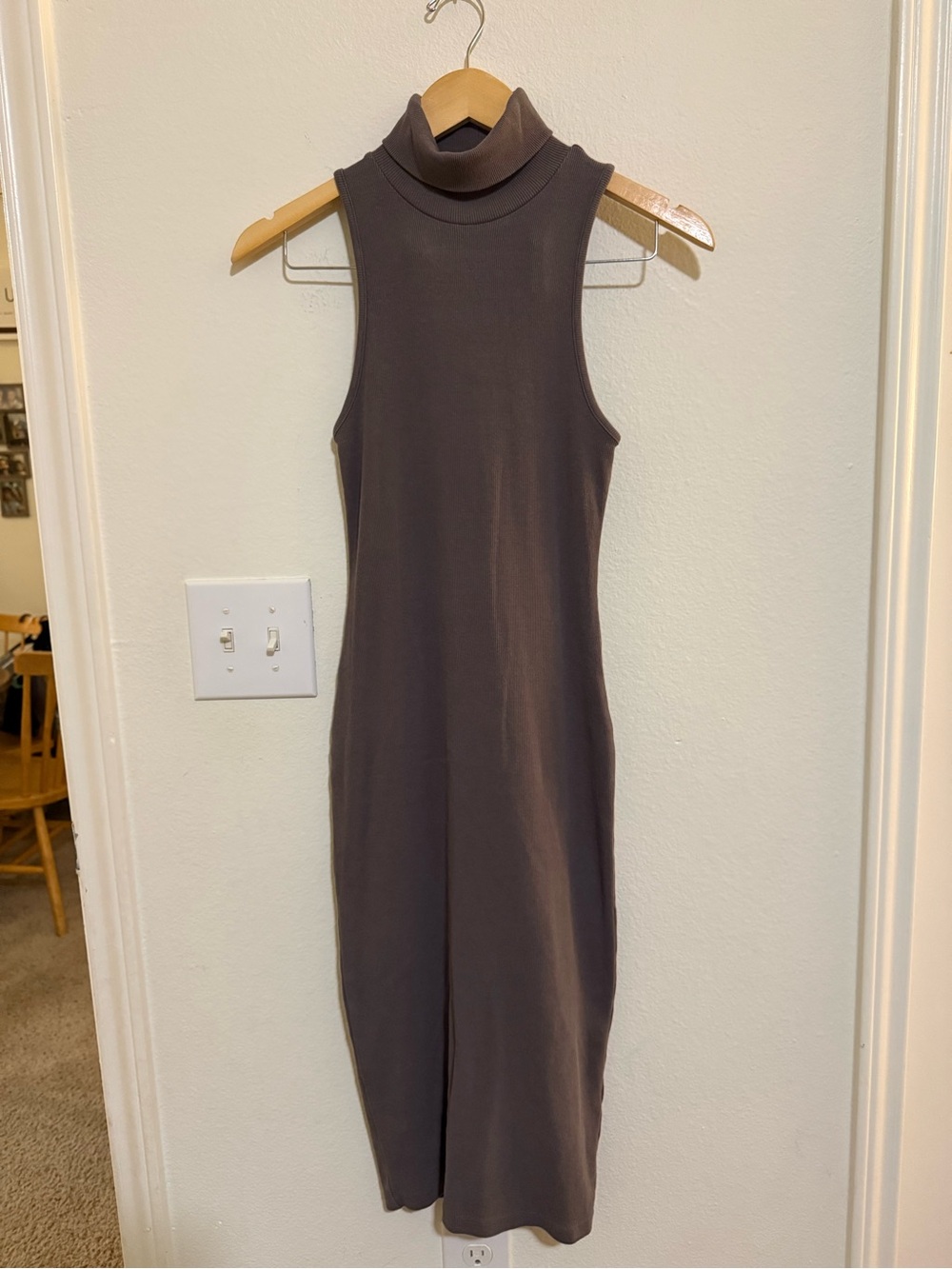 Zara Sleeveless Ribbed Turtleneck Dress - gray